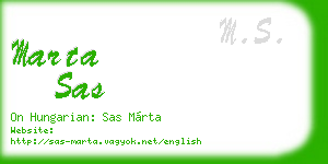marta sas business card